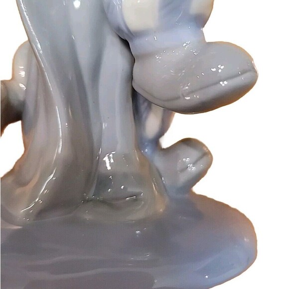 Porcelain Smiling Circus Clown And Dog Figurine 8.75" Tall 4.25" Wide Blue White - Picture 4 of 10